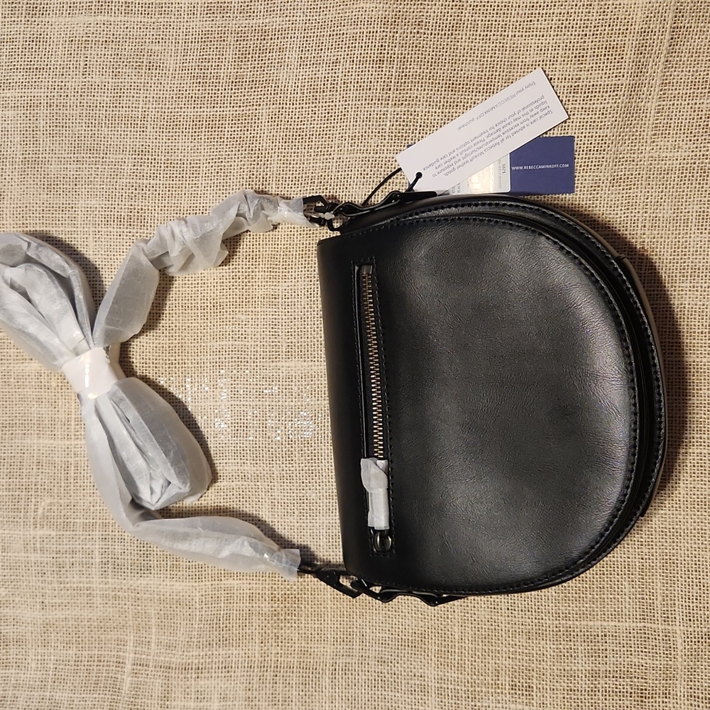 Rebecca Minkoff Black Leather Crossbody Bag with Silver Hardware - Picture 2 of 6